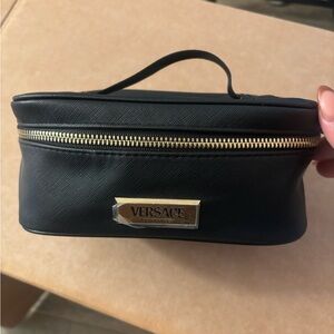 Versace Black Pouch with Gold Zipper